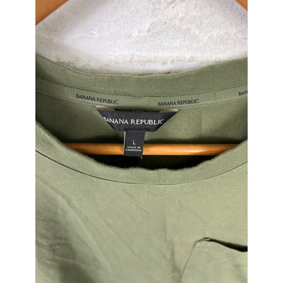 Banana Republic Women's Pocket Crewneck T-Shirt Dress Short Sleeve Olive Size L - Picture 4 of 6